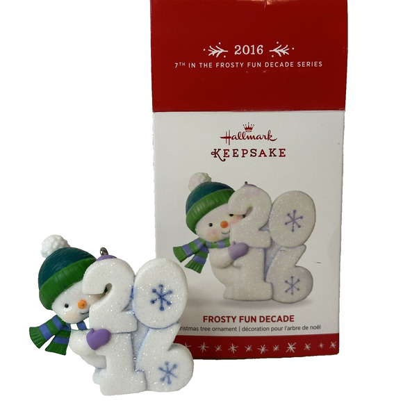 Decorazione Albero Di Natale Hallmark – Pupazzo Di Neve Frosty Fun Decade 2019, Con Glitter, Collezionabile
